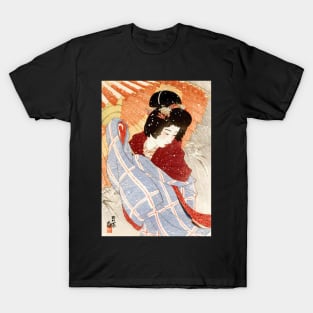 Japanese Lady in Snowstorm - Japanese Vintage Art - Ukiyo-e T-Shirt